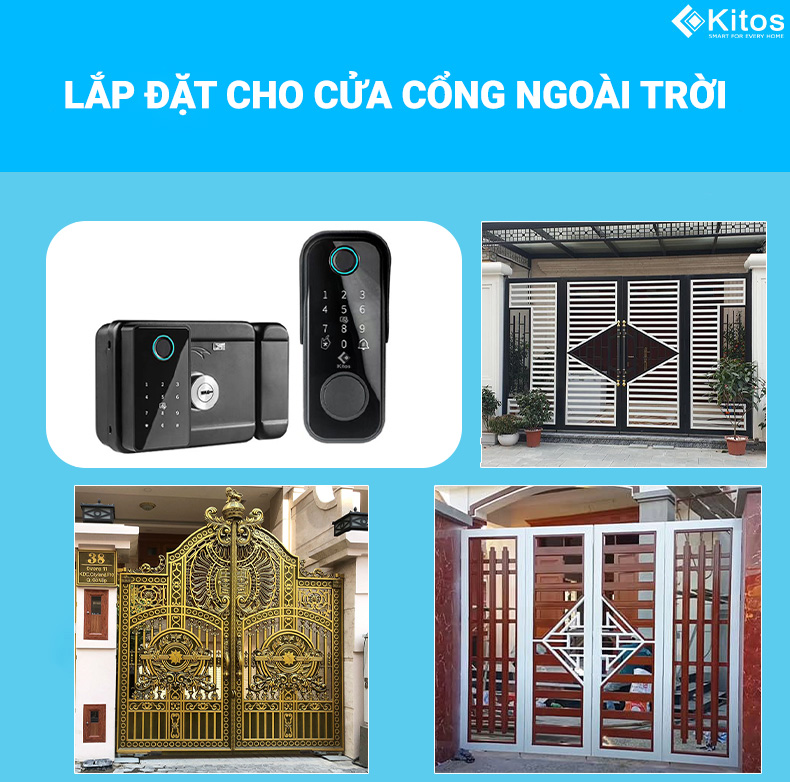 Khoá vân tay cửa cổng Kitos KT-DL04 Pro